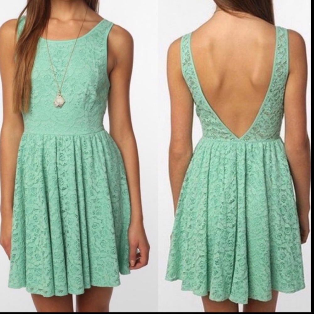 Pins And Needles Backless Lace Mint Green Dress - Picture 9 of 9
